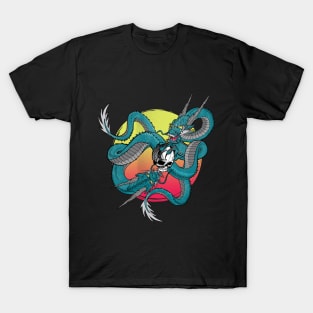 Japanese Dragon Skull Tattoo T-Shirt